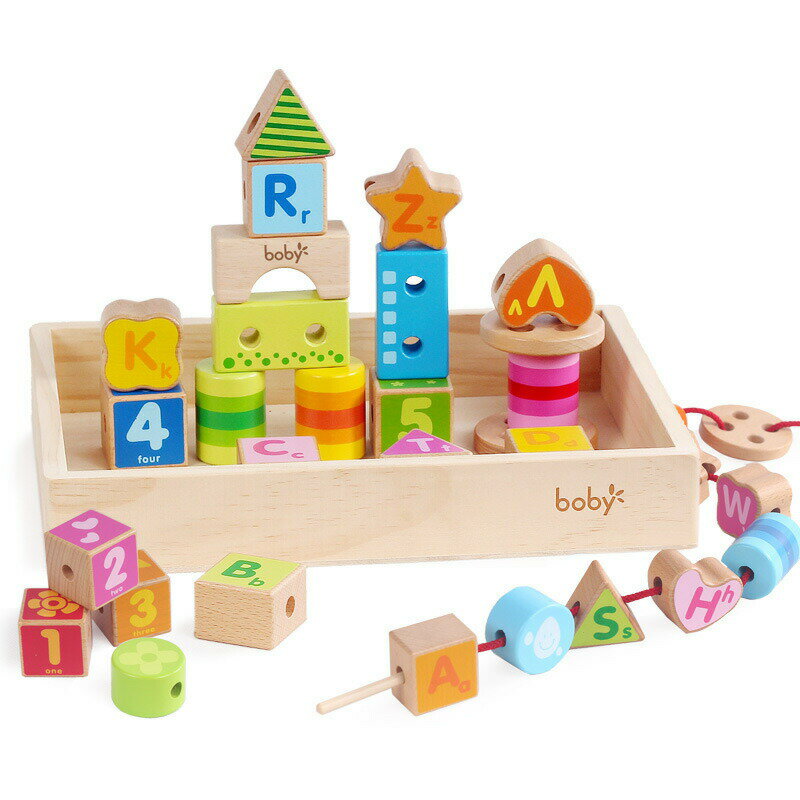 知育玩具 木のおもちゃ 積み木 2歳 3歳 紐通し ベビー 赤ちゃん つみき 紐とおし おもちゃ プレゼント