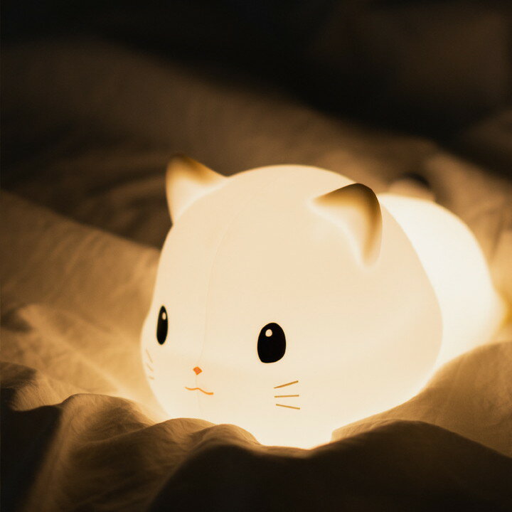 ナイトライト かわいい 子供部屋 猫 ライト ネコ ねこ デスクライト LED ランプ USB充電式【タイマー付き 2段階調光 子供部屋 授乳 間接照明 夜間ライト 柔らか素材 おやすみライト ライト 寝室用 出産祝い 誕生日 プレゼント 子供 ギフト クリスマス】