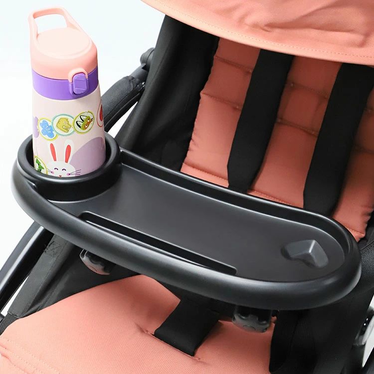 ベビーカー スナックトレイ 後付け ベビーカー フードトレイ トレー ドリンクホルダー ベビーカー テーブル 小物入れ チャイルドトレー カップホルダー 取り外し可能 360度回転 滑り止め　多機能小物入れ おもちゃ収納 出産祝い コンパクト