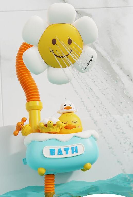 お風呂 おもちゃ 子供 水遊び おもちゃ シャワーヘッド 3段階モード 循環出水 強力な吸盤 知育玩具 噴水おもちゃ 耐水性強 子供向け アヒルとひまわりの組み合わせ お風呂用おもちゃ 誕生日 プレゼント 入園祝い お風呂グッズ 玩具
