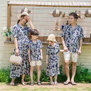 親子 ペアルック アロハシャツ ワンピース 親子 コーデ メンズ 親子ペア お揃い 親子コーデ 親子ペア 家族ペアルック 親子お揃い ママ パパ レディース ワ...