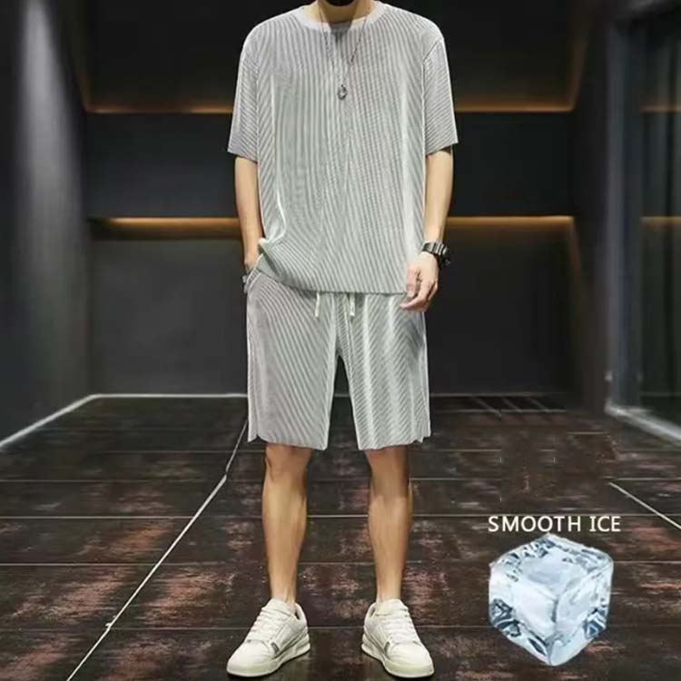 2点セット 上下 メンズ セットアップ アイスシルク 接触冷感 上下セット ジャージ 半袖Tシャツ ショートパンツ 旅行 半袖 吸汗速乾 接触冷感 ひんやり 涼しいルームウエア 部屋着 ドライ スポーツ 運動着 アウトドア ゆったり 大きいサイズ おしゃれ カジュアル