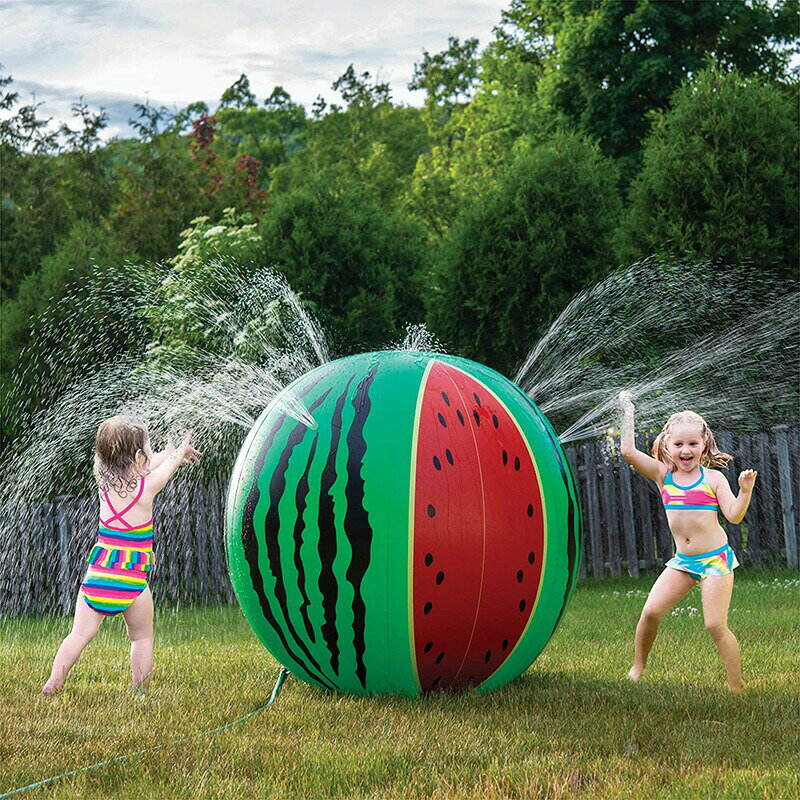 スイカ　水遊び 大きい 子供 噴水風船 60cm【インスタ映え sns キッズ 子供用 庭 公園 プール 海 ビーチボール 水遊び 海水浴 目立つ ギャグ おもしろ 面白い おしゃれ オシャレ】