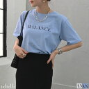 セール30%OFF定価3,580→2,500円 BALANCEロゴプリントTシャツ サラッと快適 韓国ファッション トップス 半袖 Tシャツ カットソー 春夏 英字 ロゴ バランス Tee シンプル お洒落 プチプラ jolielle