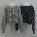 セール 秋冬 モヘアタッチループ編み2wayニットカーディガン 前後2way ボリューム モンスターニット カーデ プルオーバー 秋冬 セーター ボタン 華やか...