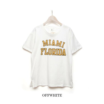 【1点の場合/メール便280円】ロゴ プリント Tシャツ 半袖 Sheson（シーズン）MIAMI FLORIDA LOGOプリントTシャツ　春 夏 マイアミ フロリダ カットソー KOREA 韓国【メール便可】代引き決済の場合は、宅配便送料が掛かります