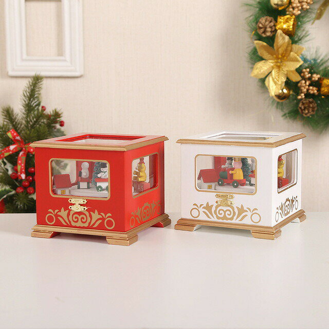 送料無料 クリスマス オーナメント 木質オルゴール 欧米 おしゃれMerry House デコレーション インテリア　 装飾 飾り 置物 ディスプレイ c-zhuangshi-5157-gg
