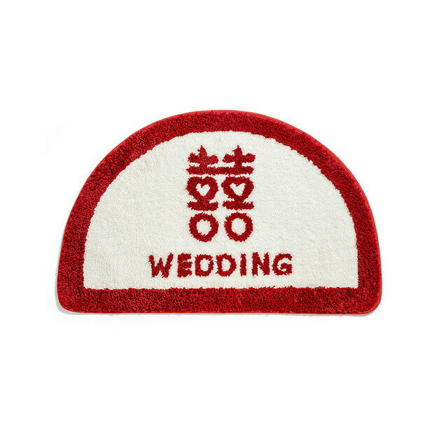 送料無料 50*80cm 半円形 玄関&トイレマット ラグカーペット 中国風 赤い インテリア 足拭きマット 滑..