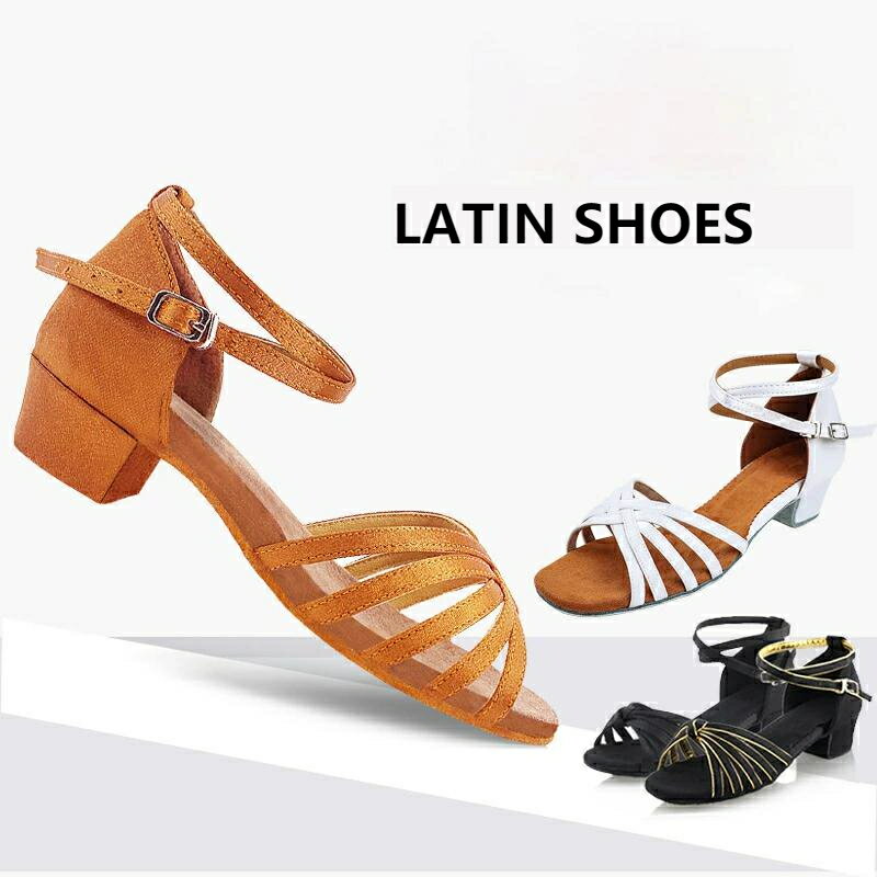 送料無料 ラテンダンスシューズ 全4カラー 子供 ステージ 舞台 女性 ダンス 社交ダンスシューズ ジャズ..