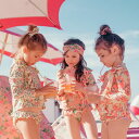 送料無料 90~140cm 子供水着 全6デザイン 花柄 長袖 キッズ 子供 ラッシュガード 女の子 セパレート キッズ ガールズ スクール水着 みずぎ ジュニ...