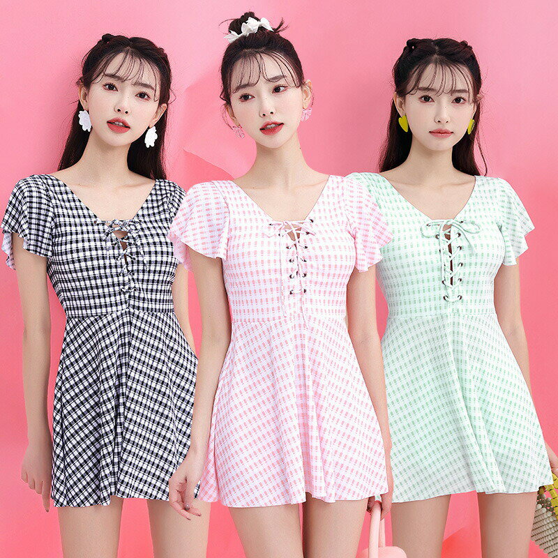 送料無料 150~165cm 37.5〜60kg 水着 レディース 体型カバー水着 見せパンツ バックシャン バックフリル かわいい おしゃれ ビキニ スカート ワンピース セパレート セクシー ママ水着 20代 30代 40代　c-yongyi-7888-gg