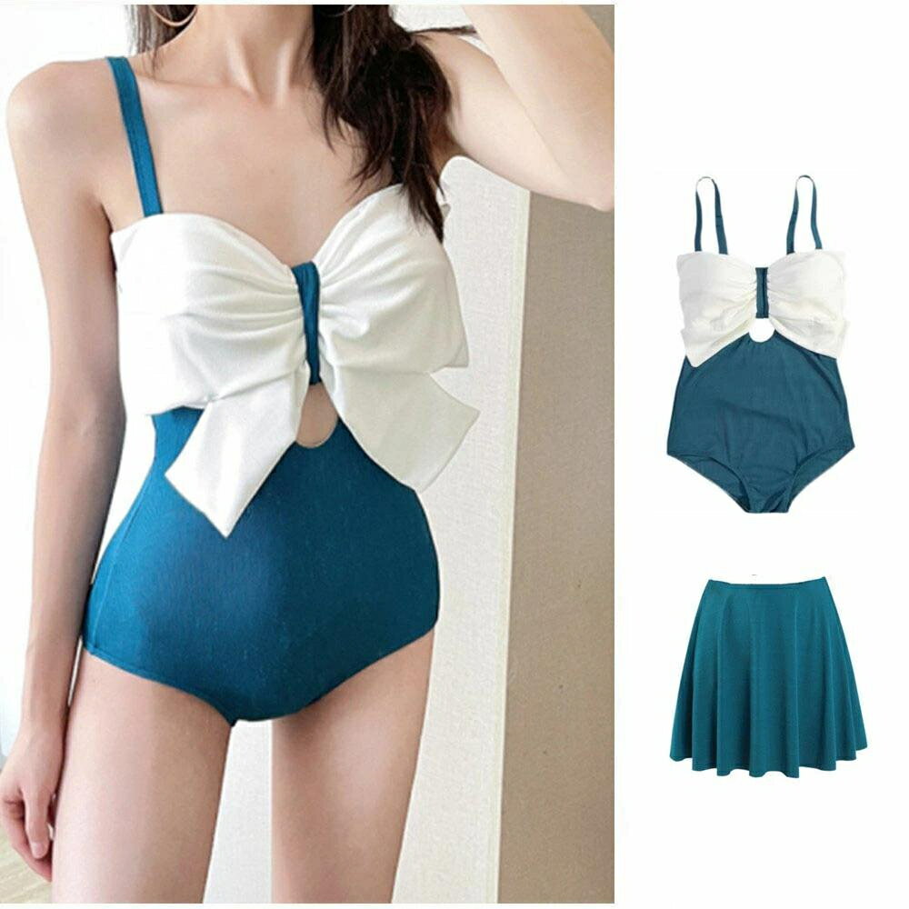 送料無料 150~170cm 38〜60kg 水着 レディース ワンピース 見せパンツ バックシャン バックフリル 可愛い かわいい おしゃれ セパレート 体型カバー水着 ビキニ スカート セクシー ママ水着 20代 30代 40代　c-yongyi-7801-gg