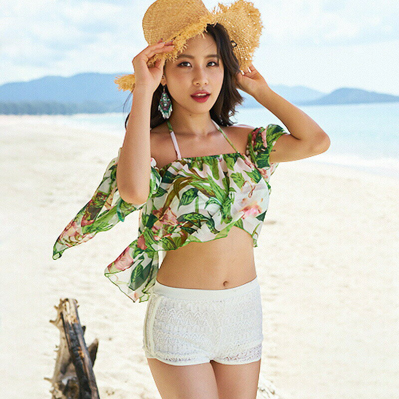 送料無料 150~170cm 37.5〜65kg 水着 レディース バックフリル かわいい 体型カバー水着 見せパンツ バックシャン おしゃれ セパレート セクシー ママ水着 20代 30代 40代　ビキニ スカート ワンピース c-yongyi-7950-gg 2