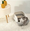 送料無料 猫 トイレ 飛び散りにくい 30*45*18cm 猫トイレ キャットトイレ 散らかりにくいネコトイレ 本体 猫トイレ 猫用品 グレー お掃除簡単 スコ...