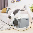 送料無料 猫トイレ お掃除簡単 飛び散りにくい キャットトイレ 散らかりにくいネコトイレ 本体 猫 トイレ フルカバー 大型猫 スコップ付き シンプル ペットト...