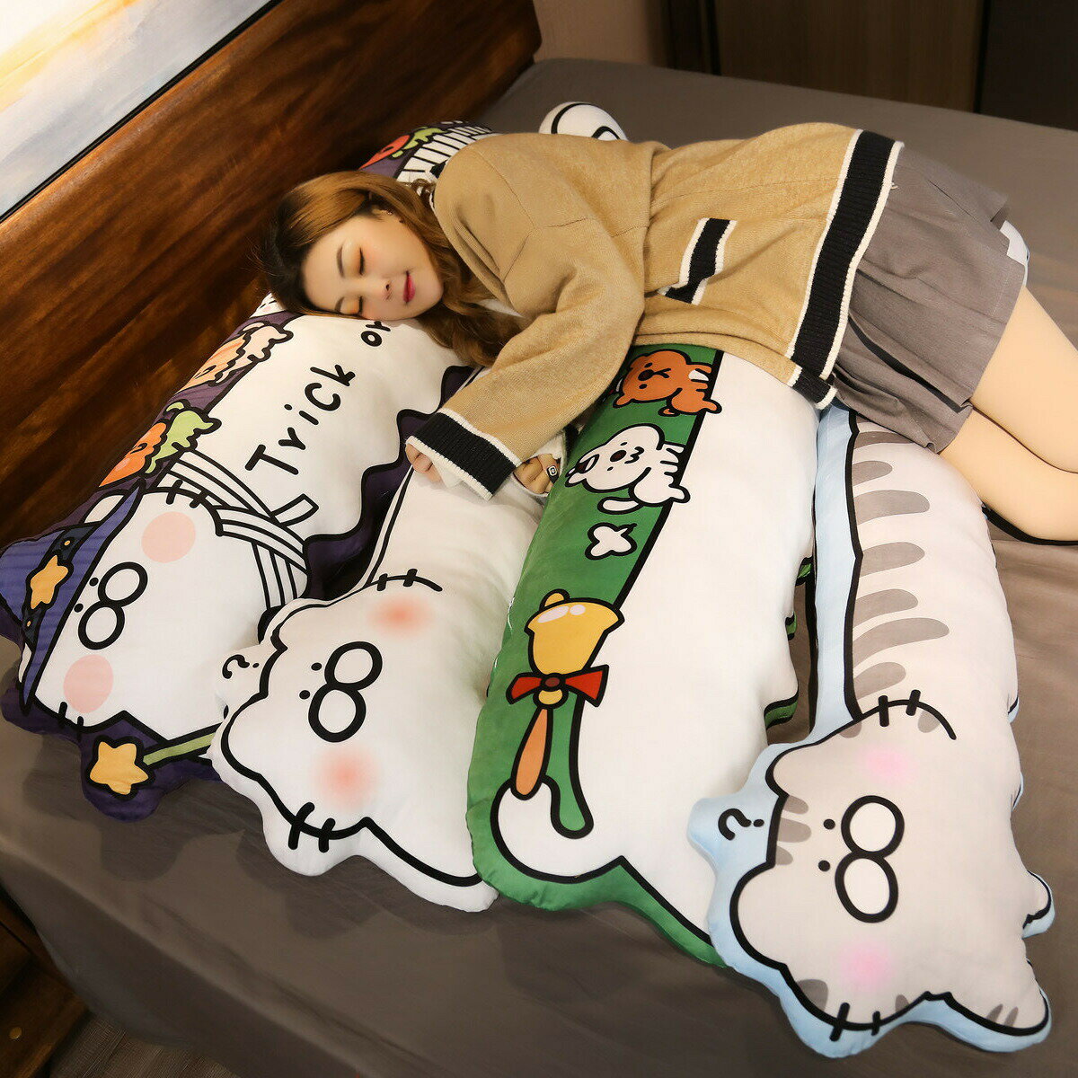 送料無料 55cm ぬいぐるみ インテリア 子供 おもちゃ 動物 可愛い 猫 ネコ 抱き枕 長いぬいぐるみ　 かわいい 彼女に ふわふわで癒される 柔らか 心地いい プレゼント c-wanou-10363-gg