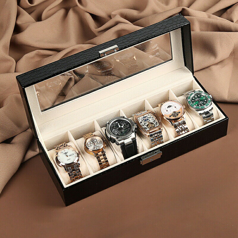 送料無料 腕時計携帯ケース アクセサリー ウォッチ収納 6本用 収納 コレクションケース ボックス ジュ..