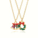 送料無料 2点セット アクセサリー ネックレス クリスマス Xmas レディース 誕生日 記念日 プレゼント ギフト 聖誕祭 Christmas ジングルベル クリスマスリース ゴールド c-xianglian-11047-gg(4)