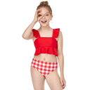 送料無料 子供水着 水着 女の子 セパレート チェック柄 子供 プリンセス ベビー水着 女児 子供用 こども 女子 みずぎ かわいい 赤ちゃん スイムウェア ジュニア水着 スイムウェア セットアップ 2点セット こども フリル スイムウェア プール c-yongyi-11798-gg(4)