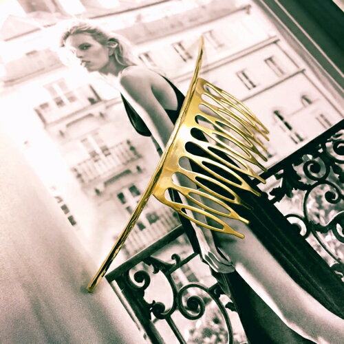 クレセントコーム ティアラ ヘアコーム ヘアアレンジ ヘアアクセサリー ヘアメイク ドラマ使用(ゴールド、シルバー)