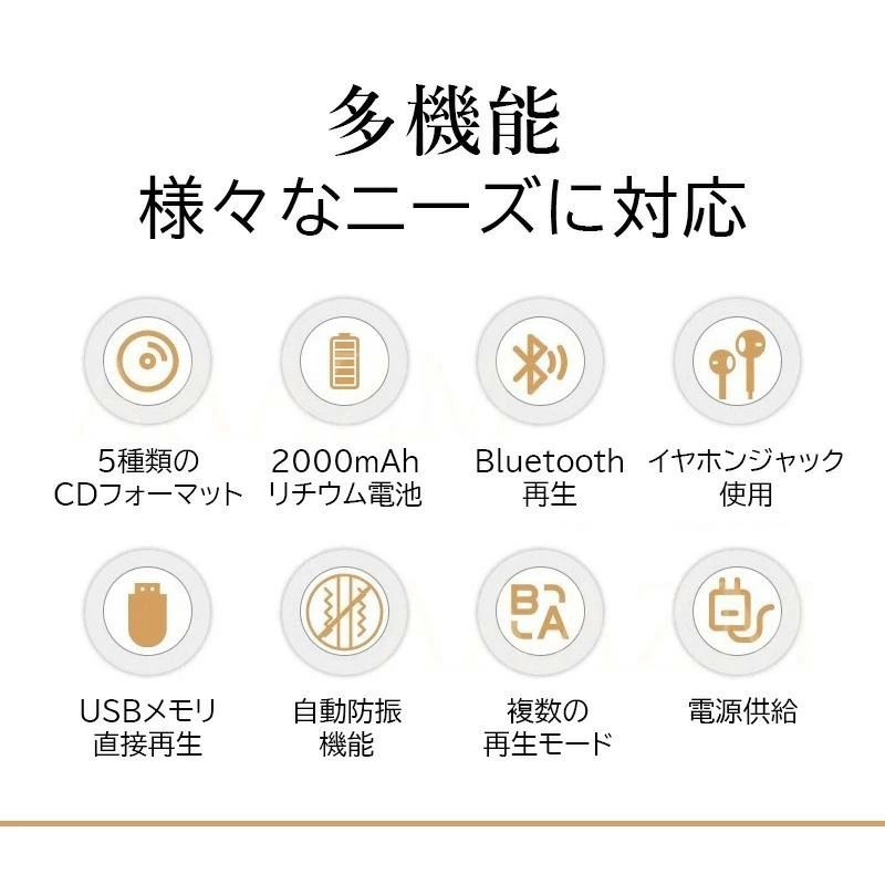 JolifeのCDプレーヤー レコ ポータブル Bluetooth 学習用 HiFi高音質 コンパクト 多機能 おしゃれ 音楽再生 スピード調整 MP3英語 語学学習 胎児教育 クリスマス プレゼント｜アングル3