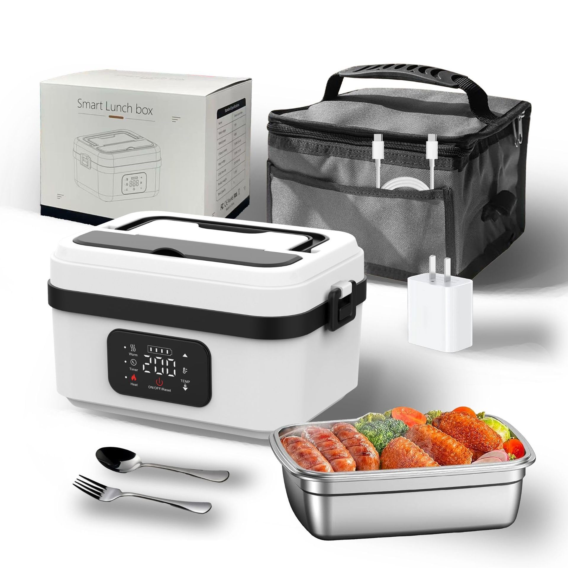 商品情報商品詳細特徴 ワイヤレス充電で、いつでもどこでも温かいご飯を手軽にタイマー加熱で、食事の直前にちょうどよく温め6段階温度調節で、お好みの温度に自由に設定大容量8000mAhバッテリーで、長時間使用も安心1L大容量でしっかり収納、繰り返し充電もOKType-C充電＆スマホへの逆充電も対応注意商品は簡易包装でお送り致します。▼お使いのモニターによっては、実際の色と若干異なって見える場合があります。製造時期によりデザインや仕様に若干の変更がある場合がございます。ご了承ください。▼実寸は素人採寸ですので、多少の誤差はご了承願います。▼この商品は当店実店舗でも販売しております。在庫数の更新は随時行っておりますが、お買い上げいただいた商品が、品切れになってしまうこともございます。その場合、お客様には必ず連絡をいたしますが、万が一入荷予定がない場合は、キャンセルさせていただく場合もございますことをあらかじめご了承ください。電熱弁当箱 保温弁当箱 お弁当箱 保温ランチジャー 無線電気加熱式弁当箱 ワイヤレス電気加熱式弁当箱 通勤用 子供用 オフィス 携帯便利 1L大容量 加熱式ランチボックス ポータブル サラリーマン 学生携帯 可愛い タイマー機能 取り外し可能 加熱 保温 お弁当箱 車載用 通勤用 通学用 家庭用 車載用 旅行用 自宅 オフィス コードレス使用 電熱弁当箱 保温弁当箱 充電式弁当箱 電気加熱式弁当箱 5