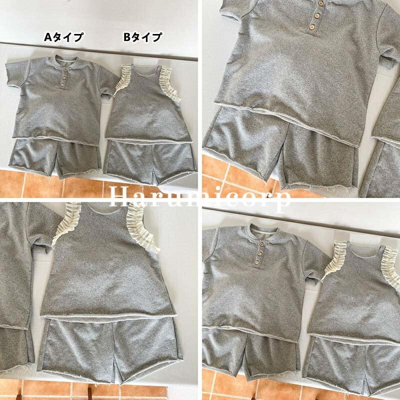 キッズ 兄妹 ベビー服 ジャージ 上下セット 男の子 女の子 夏服 tシャツ 半袖 綿 ショートパンツ 子供服 トップス ハーフパンツ ジュニア 半ズボン 赤ちゃん おしゃれ 可愛い 入学 入園 誕生日 プレゼント 幼稚園 小学生 お出かけ 150cm 140 130 120 110 100 90 - 2