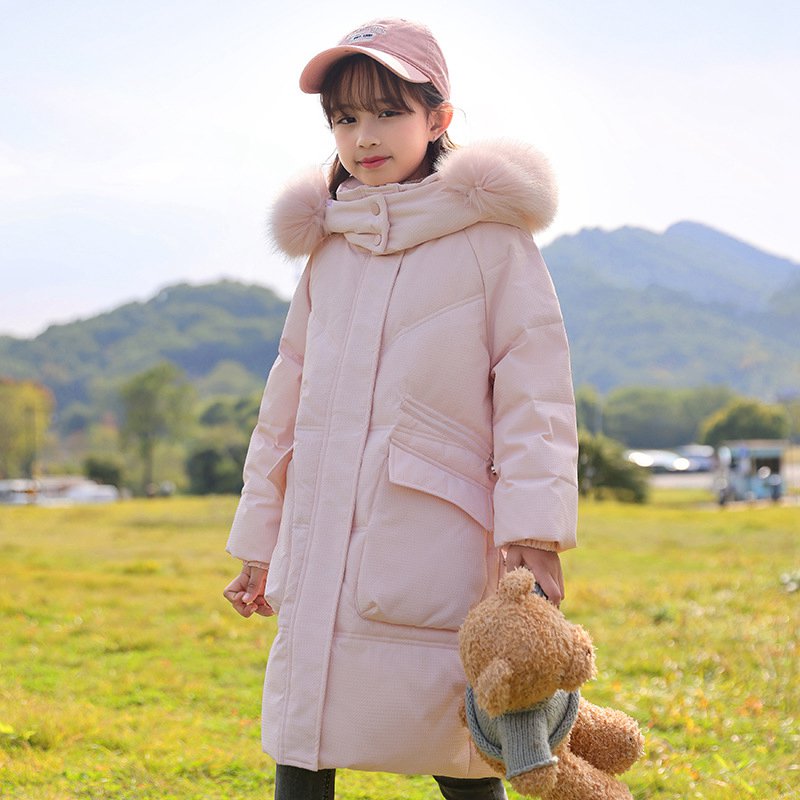 子供服ダウンコート 女の子 ダウンジャケット フェイクファー フード付き 通学 防...