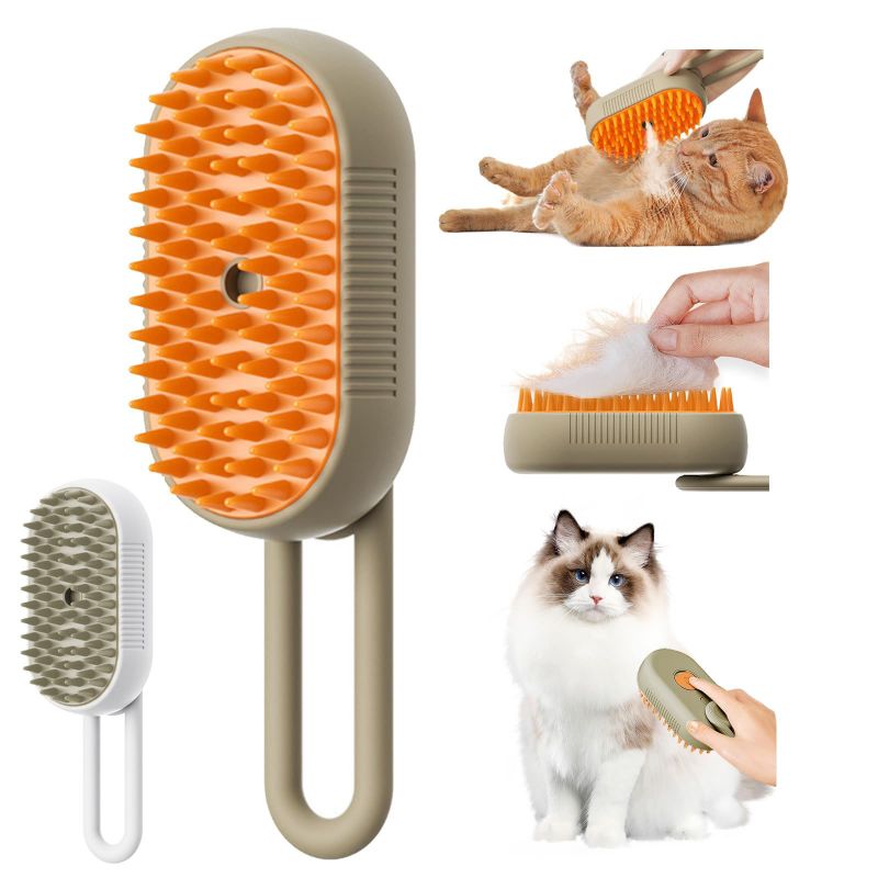 蒸し猫ブラシ 3 In1 猫蒸しブラシ 猫スプレーマッサージコーム 液体注入口付き 充電式 猫スリッカーブラシ もつれや抜け毛を取り除く 猫の毛ブラシ ブラシ マッサージ 猫くし 犬くし ペットグルーミングブラシ 長毛 短毛 猫用品