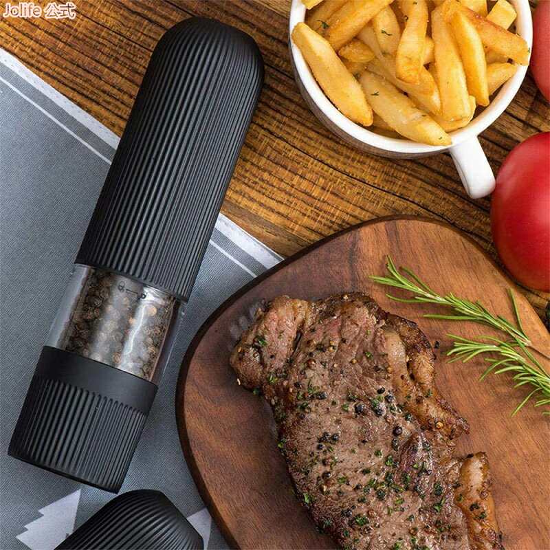 【全店10%OFFクーポン配布中】 胡椒 ミル 電動 ブラックペッパー 岩塩ミル ソルトミル 電動マルチミル 黒コショウ 片手で挽ける 胡椒挽き セラミック刃 粗さ調整 ライト付き 1本