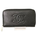CHANEL シャネル ココマーク キャビアスキン 財布 ブラック A-7440