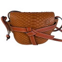LOEWE ロエベ ゲートミニ クロコ ショルダーバッグ オレンジ A-7644