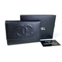 CHANEL シャネル ココマーク キャビアスキン 財布 ブラック A-7562