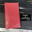 CHANEL シャネル ビコローレ ココマーク ラムスキン 財布 ピンク A-7519