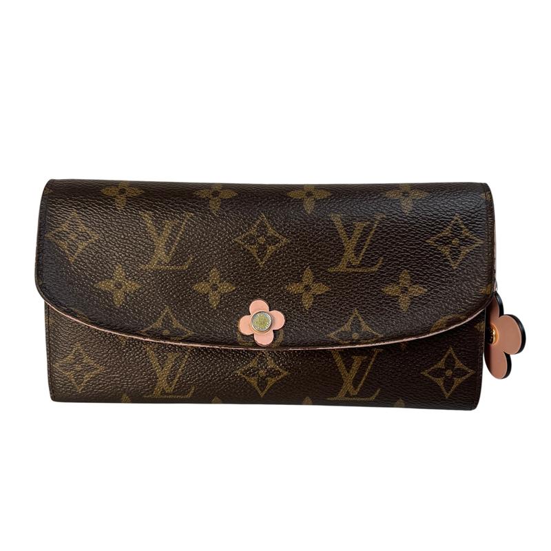 樂天商城 - LOUIS VUITTON ルイヴィトン エミリー フラワー モノグラム レザー 長財布 ブラウン A-12599