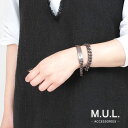 【正規販売店】 M.U.L. エムユーエル ブレスレット MULA-002 MUL プレートダブルチェーンブレス プレート 重ね着け 高級感 大人 モード マット ゴールド グレー インスタグラム SNS instagram レディース メンズ 男性 女性 誕生日