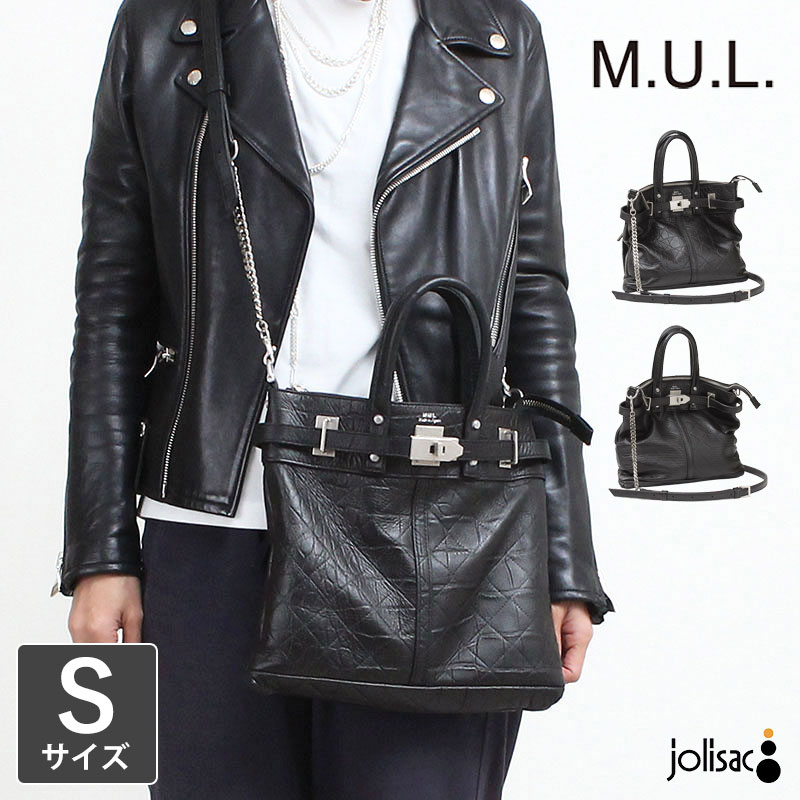 乐天商城 - M.U.L. エムユーエル 即納 ヘルメットバッグS STUDシリーズ MUL-150 姫路レザー ブラック 限定 小さめ ショルダー付き 日本製 MADE IN JAPAN LEATHER 正規品