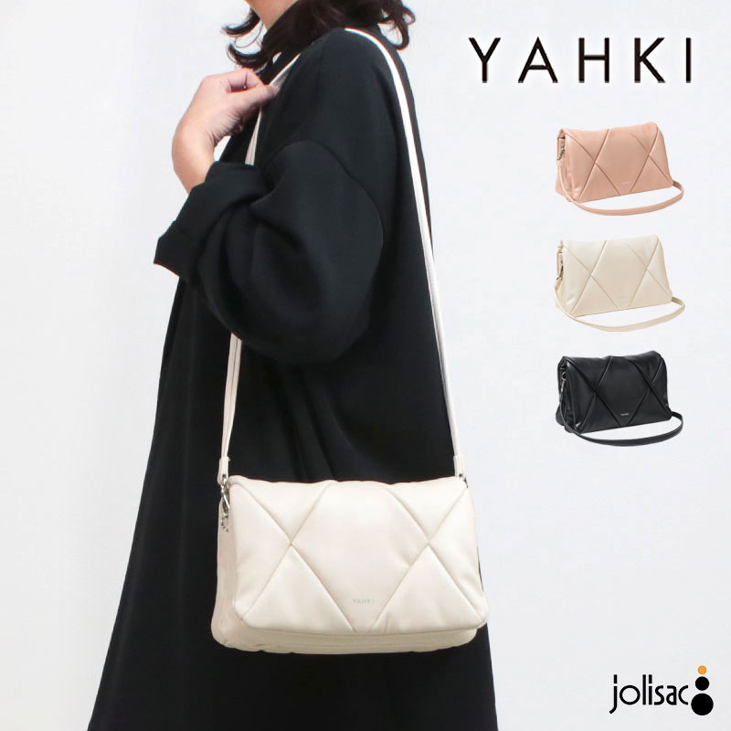乐天商城 - 【期間限定◆ポイント10倍】【即納】ヤーキ バッグ フェイクレザー クロスボデ YAHKI YH-784 | ショルダーバッグ 肩掛け 斜め掛け クラッチ 3WAY ストラップ フェイクレザー キルティング コンパクト アクセント マチあり マグネット開閉 軽い 正規品