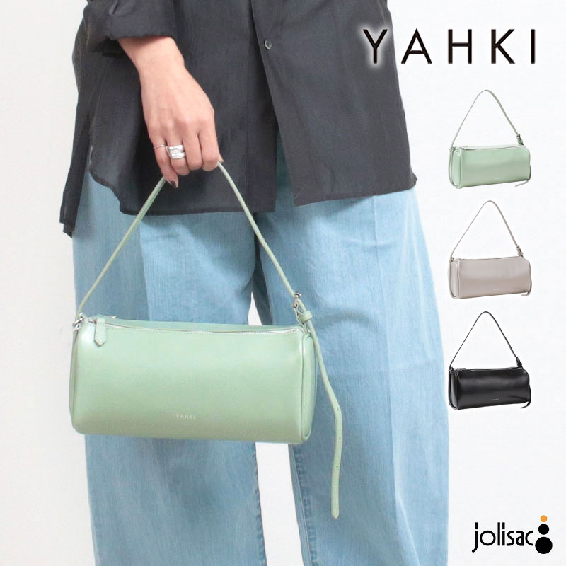 乐天商城 - 【期間限定◆ポイント10倍】【即納】 ヤーキ バッグ 横長ショルダー YAHKI YH-788 床革 新作 軽い ツヤ感 縦でも使える ファスナーアクセント お洒落 ミニマル 正規品