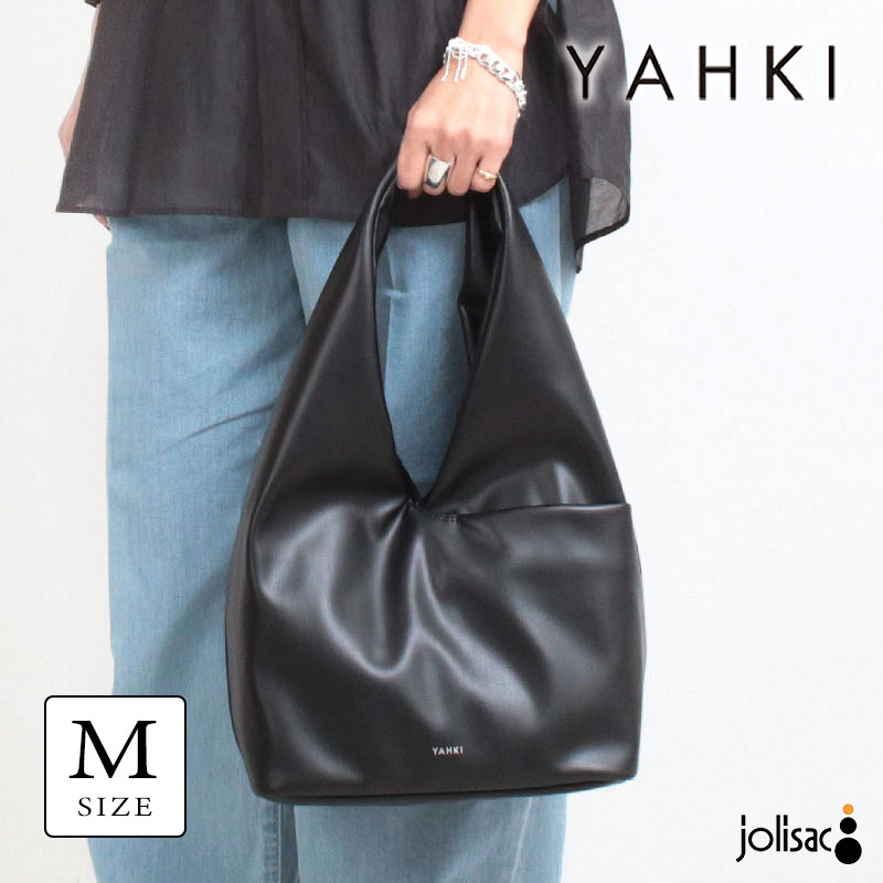 乐天商城 - 【即納】ヤーキ バッグ フェイクレザー ワンショルダー ブラック YAHKI YH-794 新作 軽い ポケットあり マチあり ツヤ感 お洒落 ミニマル 正規品