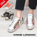 【SALE】【正規品】 CRIME LONDON クライムロンドン スニーカー レディース SK8 DELUXE | ヴィンテージ加工 ダメージ加工 レオパード...