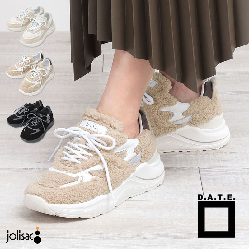 【10％OFFクーポン】【正規販売店】 デイト D.A.T.E. スニーカー FG TEDDY ボア レディース FG-TD | 新作 DATE ダッドスニーカー DAD ボリューム感 もこもこ 冬 おしゃれ イタリア プレゼント ギフト SNS 雑誌掲載 店舗 新品 正規品のサムネイル