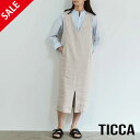 【SALE 20%OFF】TICCA ティッカ リネンヴィスコースジャンパースカート TBDS-154 | ワンピース マキシ丈 I ライン 着心地 シルエット...