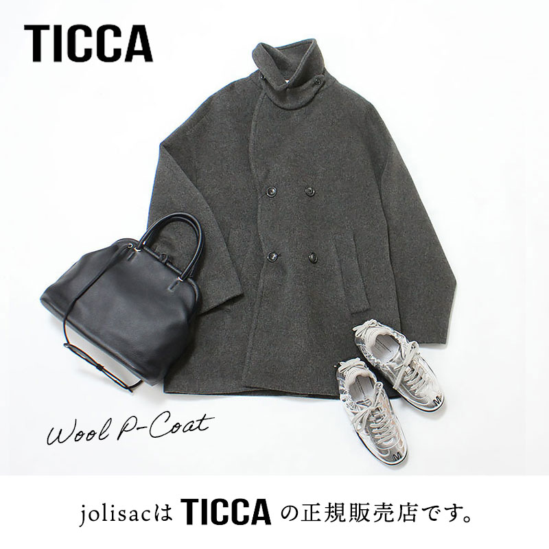 【26秋冬】 TICCA ティッカ アウター ショートコート TBFA-202 26年分 レディース 新作 ウール Pコート 着心地 コート ショート丈 ハーフ丈 サスティナブル 国産 日本製 正規品