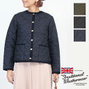 TRADITIONAL WEATHERWEAR アウター ARKLEY アークリー ノーカラージャケット ショート丈 トラディショナルウェザーウェア 22119002 | キルティングジャケット レディース 軽量 金ボタン サイドベンツ ポケットあり 正規品