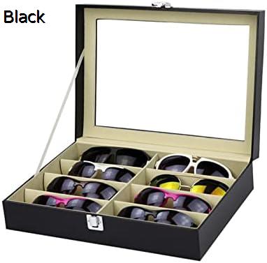 サングラス メガネ 眼鏡収納ケース メガネディスプレイボックスサングラス収納ボックス飾りボックス 腕時計 展示 (色 : Black, Size : 33.5x24x8.5CM)