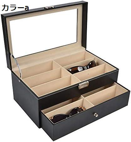アイウェア収納ボックス、 Puレザー12ピース眼鏡収納とサングラスメガネディスプレイ引き出しロックケースオーガナイザー、ブラック 眼鏡を簡単に見つけて保管する (Size : 33.5(L)*19.5(W)*15.5(H)cm)