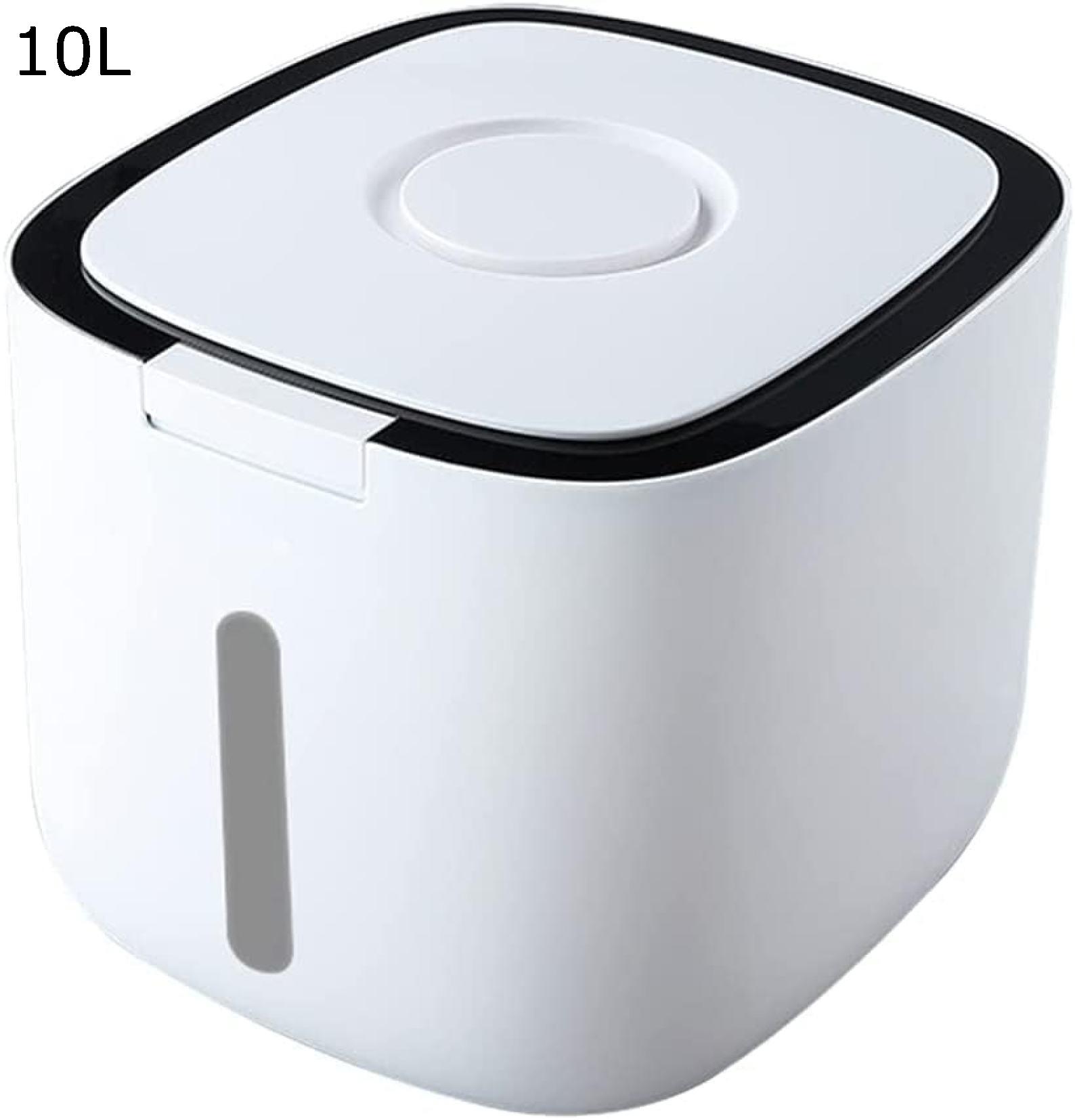 米びつ お米ケース 防湿密閉容器 10kg 半自動開く 透明可視化窓 残量確認可 食糧収納 防湿 乾燥 保存容器 360度密閉 漏れ防止 二重シールリング 23.4*26.5*29.3cm 10L