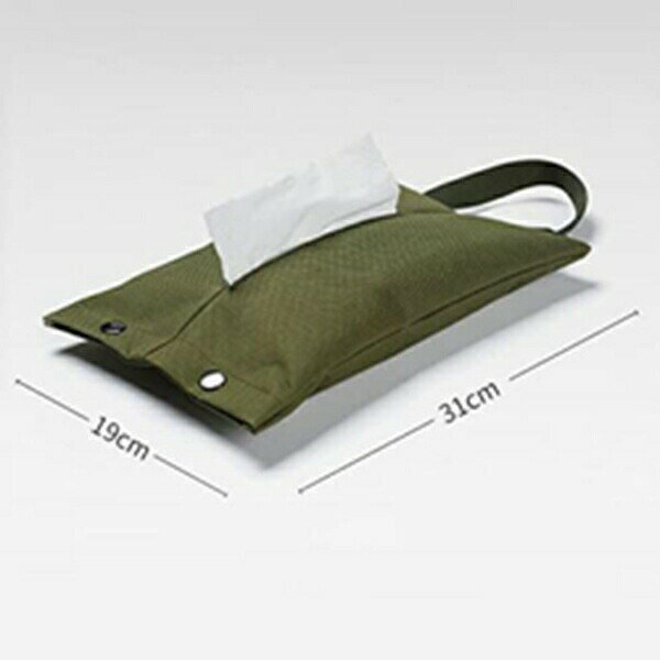 ティッシュケース 吊り下げ 車用 ティッシュボックス ティッシュカバー おしゃれ 2way 横置き 壁掛け ナイロン布製 ケース 卓上 アウトドア キャンプ 車用ティッシュボック ペーパーホルダー 多機能 収納袋 洗える グリーン [2]