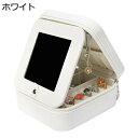 ジュエリーボックス アクセサリーケース 鏡付き ジュエリー収納 宝石箱 ミニ 携帯用 おしゃれ コンパクト 持ち運び 小物入れ ピアス ネックレス リング 指輪置き 女の子 女性用